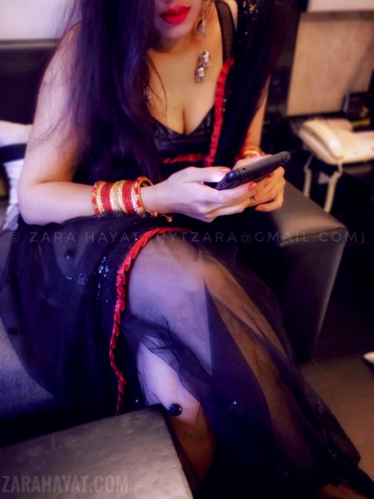 Zara Hayat Black Transparent Saree