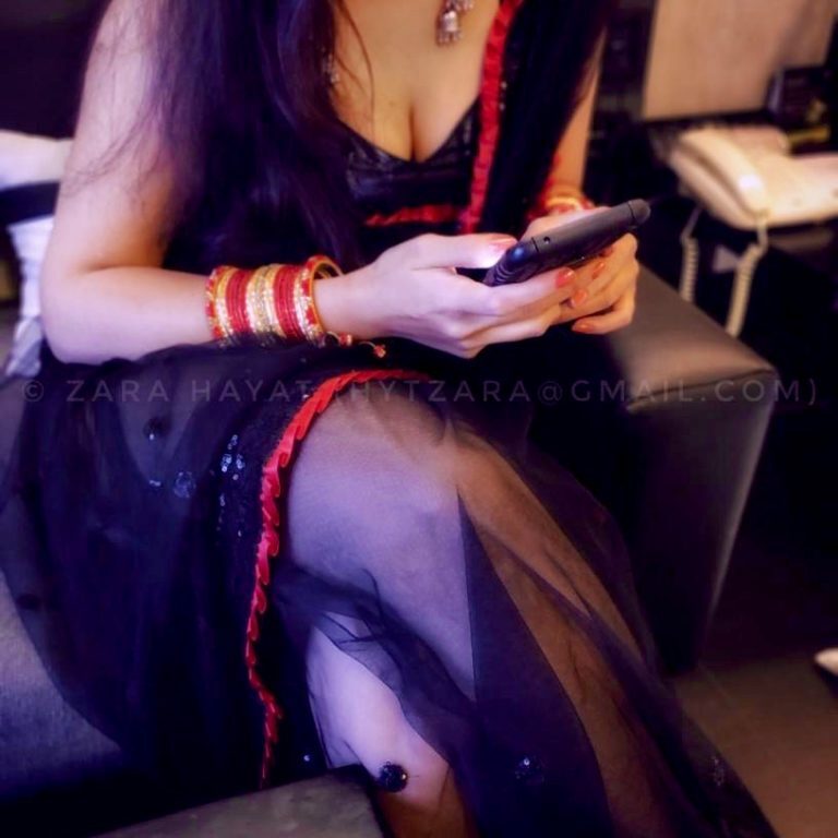 Zara Hayat Black Transparent Saree